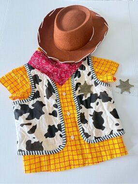 Woody Shirt Vest Bandana Hat Kids Cowboys Halloween Cosplay Costume Classic 5T